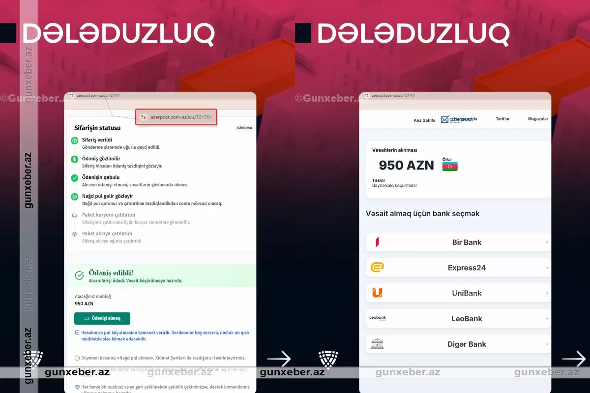 Kiberdələduzlar “Azərpoçt” adından vətəndaşlara saxta mesajlar göndərirlər