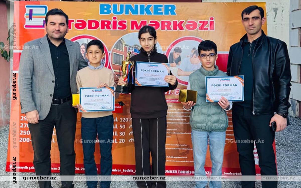 REGİONDA İLK : Bunker tədris mərkəzi RFO, LMO və RFM olimpiadalarının qaliblərini Mükafatlandırdı.